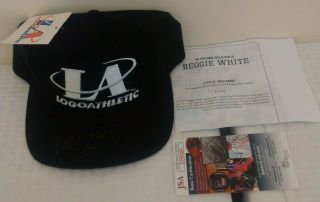 Autographed Signed Reggie White Nfl Logo Athletic Hat Cap Nwt Jsa Hof Eagles 1/1