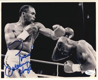 " Marvelous " Marvin Hagler (w/sugar Ray Leonard) Boxing Signed 8x10 Photo - Jsa