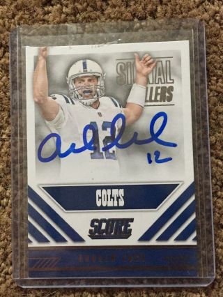 Andrew Luck Colts Hand Sign Auto In Person Signal Caller Score 2016