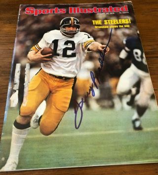 Terry Bradshaw Signed Sports Illustrated Pittsburgh Steelers Sb Ix Autograph