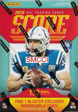 2019 Score Nfl Football Blaster Box With Exclusive Memorabilia And Gold Cards