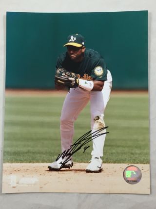 Miguel Tejada Autographed Oakland A’s Photo File Picture Signed In Black Sharpie