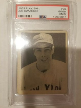 1939 Play Ball Joe Dimaggio Psa 2 - 26.  Yankees Legend.