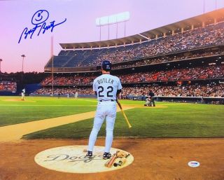 Brett Butler Signed Los Angeles Dodgers Baseball 16x20 Photo Psa 4a88430
