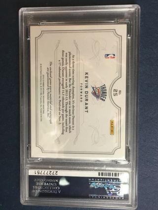 Kevin Durant PSA 10 ’d /49 ‘12 National Treasures Auto Game Patch Jersey 2