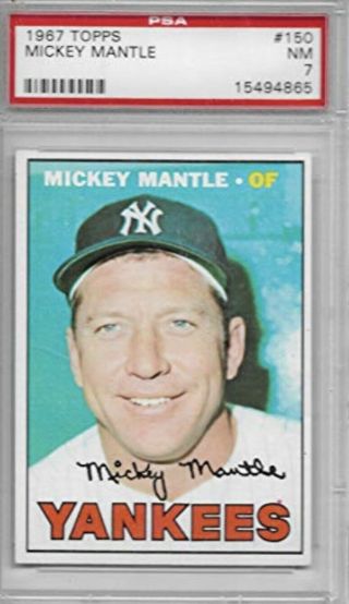 1967 Topps 150 Mickey Mantle Psa 7