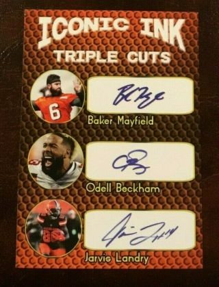 Baker Mayfield,  Odell Beckham Jr,  Jarvis Landry Triple Cuts Auto Fac Browns Hot