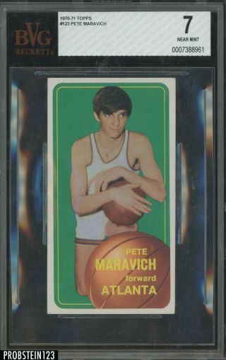 1970 - 71 Topps Basketball 123 Pete Maravich Rc Rookie Hof Bvg 7 Nm