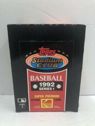 Topps Stadium Club Baseball 1992 Series 1 Premium Picture Card 36ct