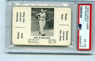 1936 S And S Game Rip Radcliff Chicago Psa 4 Vg - Ex
