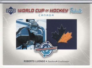 Roberto Luongo 2004 - 05 Upper Deck World Cup Tribute 2 Colored Jersey Panthers