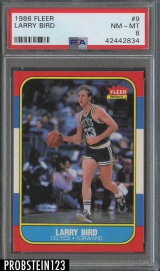 1986 Fleer Basketball 9 Larry Bird Boston Celtics Hof 8 Nm - Mt