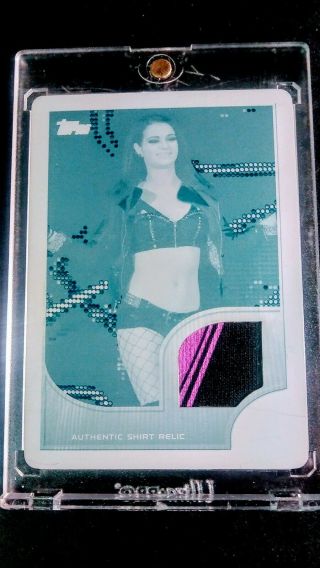 2016 Topps Wwe Paige Shirt Relic Printing Plate 1/1