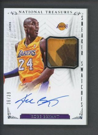 2013 - 14 National Treasures Sneaker Swatches Kobe Bryant Shoe Patch Auto /39