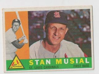 1960 Topps 250 Stan Musial Cardinals Ex,  Centered L@@k