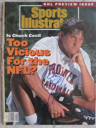 Chuck Cecil Signed Autographed Sports Illustrated Si W/ Proof No Label Cardinals