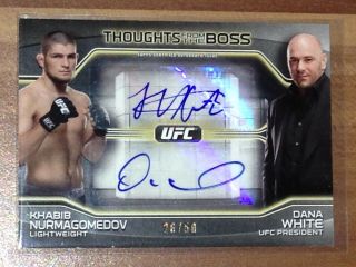 2016 Topps Ufc Knockout Thoughts From The Boss Auto Khabib Nurmagomedov 26/50