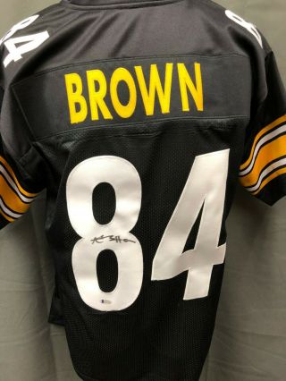 Antonio Brown 84 Steelers Signed Jersey Auto Sz Xl Beckett Bas Witnessed