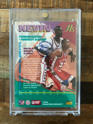 Kevin Garnett 1995 Signature Rookies Prime Hoopla Signatures H5 (Auto) 111/500 2
