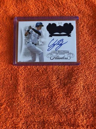 2018 Panini Flawless Baseball Cody Bellinger Auto Card - Los Angeles Dodgers 1/7