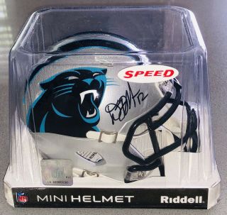 D.  J.  Moore Signed Carolina Panthers Speed Mini - Helmet Football Autographed Bas