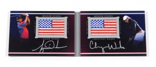 2014 Ud Black Tiger Woods/cheyenne Woods Booklet Dual On Card Autos Patches /35