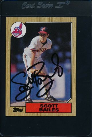 1987 Topps 585 Scott Bailes Indians Signed Auto 18610