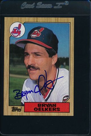 1987 Topps 77 Bryan Oelkers Indians Signed Auto 17807