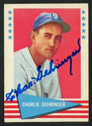 Charlie Gehringer Autographed Signed 1961 Fleer Card 32 Detroit Tigers 153403
