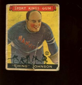 1933 Goudey Sport Kings Ice Hockey Card 30 Ching Johnson