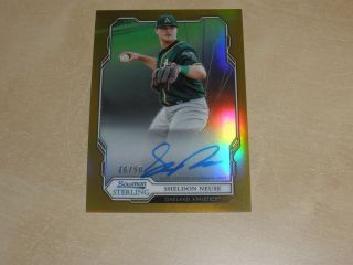 2019 Bowman Sterling Prospects Gold Refractor Auto Sn Sheldon Neuse 06/50 Rc