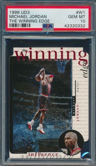 Michael Jordan 1996 - 97 Upper Deck Ud3 Winning Edge Psa 10 Gem Insert Card W1