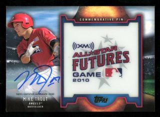2016 Topps Sirius Xm Fgpa - Mt Mike Trout Autographed A/s Futures Game Pin 8/25