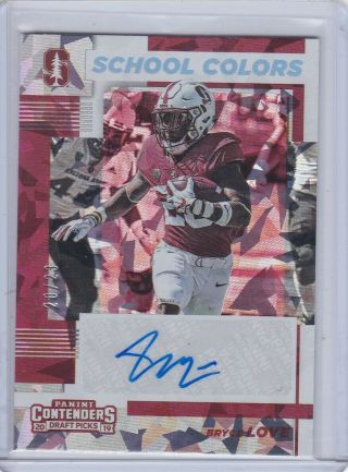 2019 Contenders Cracked Ice Auto Bryce Love 20/23 Rookie Rc His Jersey