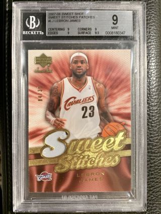 Pop 1 - None Higher Lebron James 2007 - 08 Ud Sweet Shot Jersey Patch 4/35 Bgs 9