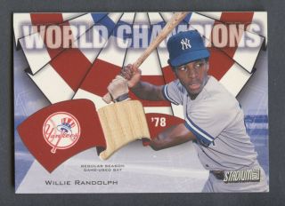 2001 Topps Stadium Club World Champions Willie Randolph Bat Yankees