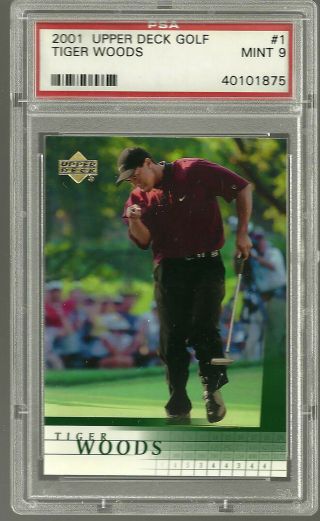 2001 Upper Deck Golf 1 Tiger Woods Rookie Psa 9 Rc Rookie