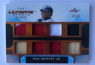 2019 Leaf Ultimate Sports Ken Griffey Jr Gu Patch Bat 8 Swatch Card D 8/15