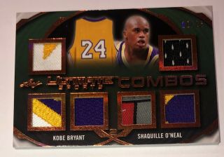 2019 Leaf Ultimate Sports Kobe Bryant Shaquille O’neal Patch Combos Card D /25