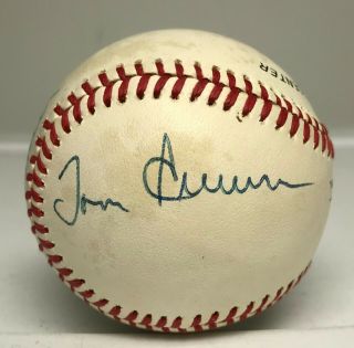 Tom Seaver & Lee Mazzilli Dual Signed Baseball Autographed Auto Jsa Mets Hof