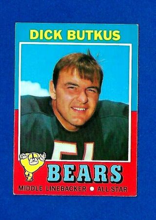 1971 Topps Football Card 25 Dick Butkus Ex - Mt/nm Chicago Bears No Crease