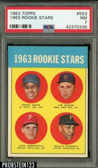 1963 Topps 553 Willie Stargell Pittsburgh Pirates Rc Rookie Hof Psa 7 Nm