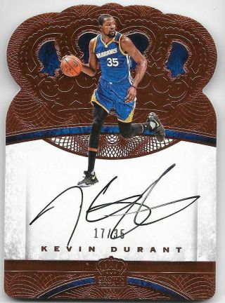 Kevin Durant 2016 - 17 Panini Preferred Crown Royal On Card Autograph Auto 