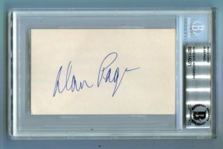 Alan Page Signed Index Card 3x5 Autographed Vikings Notre Dame Beckett Bas