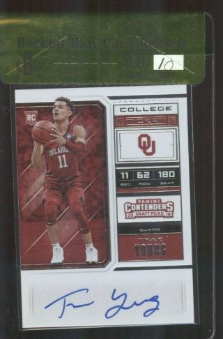 2018 - 19 Panini Contenders Trae Young Rc Auto Bgs 9.  5 /10