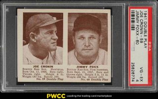 1941 Double Play Joe Cronin & Jimmy Foxx 59/60 Psa 4 Vgex (pwcc)
