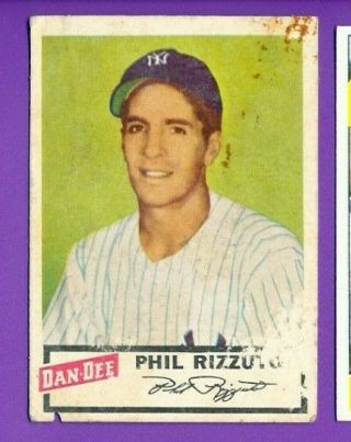 1954 Dan Dee Potatoe Chips 19 Phil Rizzuto York Yankees,  Low Grade Auth/pr