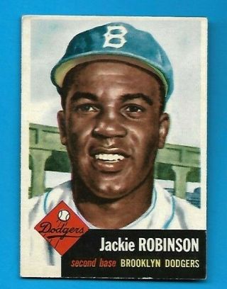 Jackie Robinson.  1953 Topps Baseball Card 1.  Brooklyn Dodgers Hof