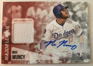 Max Muncy 2019 Topps Major League Material Autographed Jersey Relic 07/50