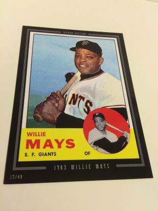 2016 Topps Anthology Silver 5x7 Jumbo 1963 Willie Mays Giants ’d 35/49